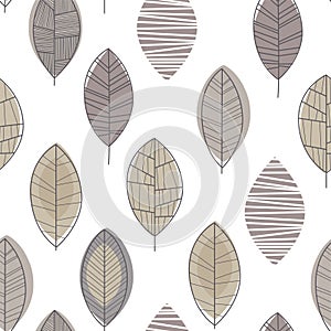 Forest Leaves Seamless Pattern, Design Element Can Be Used for Fabric, Wallpaper, Packaging Vector Illustration