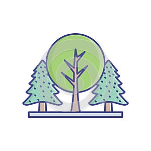 Forest Line Style vector icon which can easily modify or edit