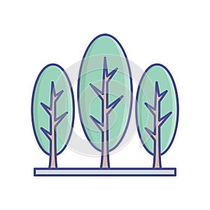Forest Line Style vector icon which can easily modify or edit