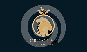 forest and lion concept animal conservation logo icon
