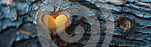 Forest Love: Natural Carved Heart for Valentine\'s Day - Generative AI Background