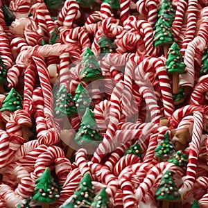 A forest made of candy canes and gumdrops, where gingerbread people roam freely1