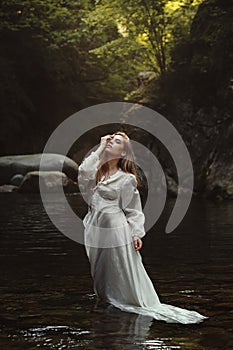 Forest maiden in mystical waters