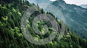 forest mountain tree line