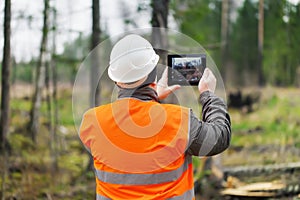 Forest Officer with tablet PC