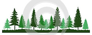 Forest Pine Tree Silhouette Mountain Clipart