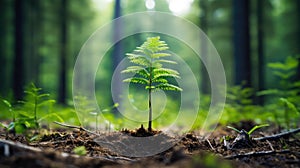 forest planting a tree