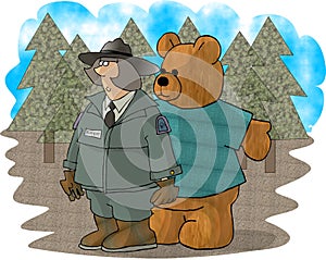 Forest Ranger and a bear