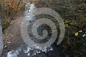 Long tail river inside the forest and mountains