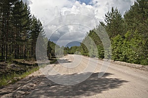 forest road sky clouds fairy tale path journey wildlife North Karelia