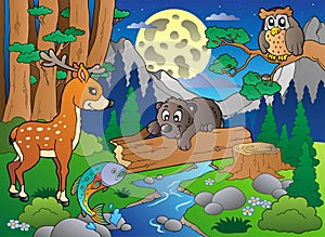 Forest scene with various animals 2