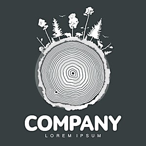 forest silhouettes with deer logo