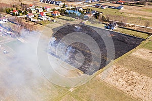 Forest and steppe fires dry completely destroy the fields and steppes during a severe drought. Disaster brings regular damage to