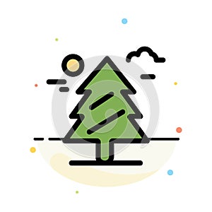 Forest, Tree, Weald, Canada Abstract Flat Color Icon Template