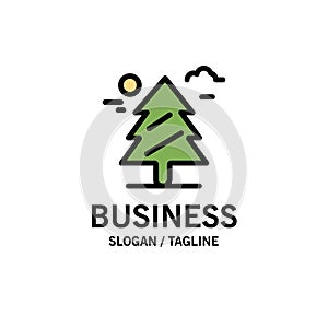 Forest, Tree, Weald, Canada Business Logo Template. Flat Color