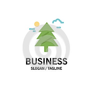 Forest, Tree, Weald, Canada Business Logo Template. Flat Color