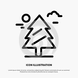 Forest, Tree, Weald, Canada Line Icon Vector