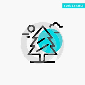 Forest, Tree, Weald, Canada turquoise highlight circle point Vector icon