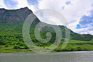 Forested mountain slopes near the Giseldon river