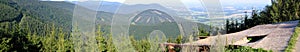 Forested Mountains and a Ramp for Paragliding