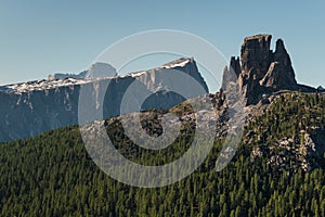 Forested slopes in Dolomites