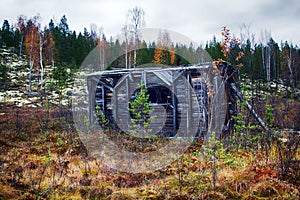 Forester's hut in the North, in taiga