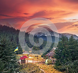 Forestry checkpoint in the Carpathians