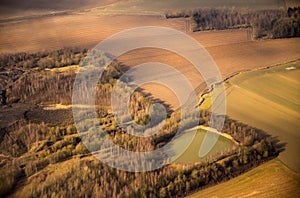 Forestry landscape aerial view