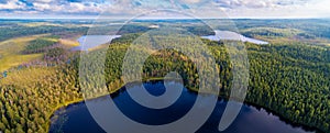 Forests and lakes of Karelia from above