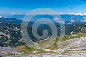 forests spreading on hills of Pirin national park in Bulgaria