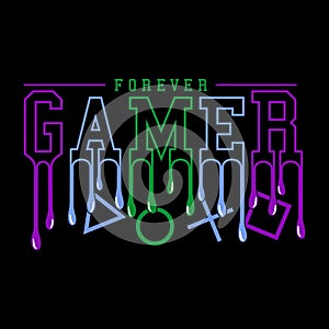 Forever gamer - gaming t shirt design photo