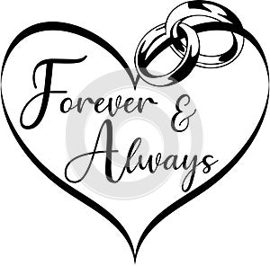 Forever and Always Heart Graphic