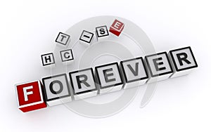 forever word block on white