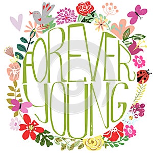 Forever young lettering photo