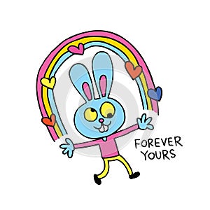 Forever yours - cute bunny character photo