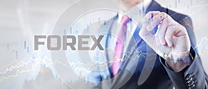 Forex exchange concetp. Financial technology concept. Stock market bubble