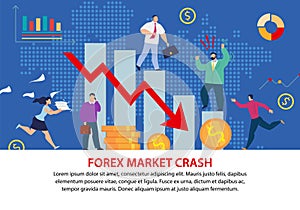 Forex Market Crush Economical Crisis Flat Poster photo