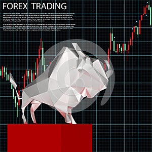 Forex trading with bull. Vector