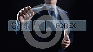 Forex trading currency exchange rate internet investment business concept.