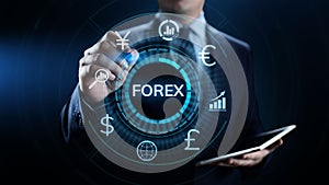 Forex trading currency exchange rate internet investment business concept.