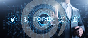 Forex trading currency exchange rate internet investment business concept.