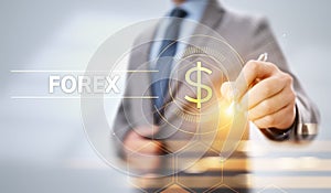 Forex trading currency exchange rate internet investment business concept.