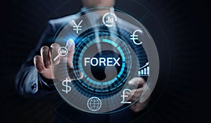 Forex trading currency exchange rate internet investment business concept.