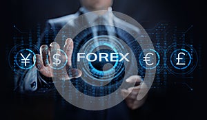 Forex trading currency exchange rate internet investment business concept.