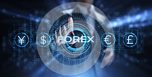 Forex trading currency exchange rate internet investment business concept.