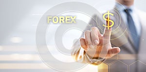 Forex trading currency exchange rate internet investment business concept.