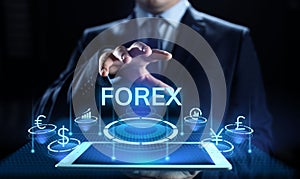 Forex trading currency exchange rate internet investment business concept.