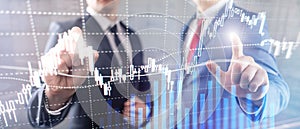 Forex trading, Financial market, Investment concept on business center background.