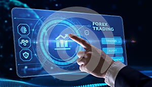 FOREX TRADING, new business concept.  Business, Technology, Internet and network concept