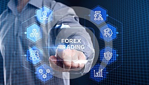 FOREX TRADING, new business concept.  Business, Technology, Internet and network concept